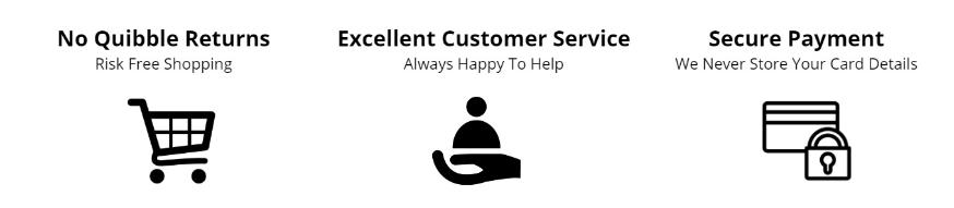 Secure Payment, Easy Returns and Customer Service