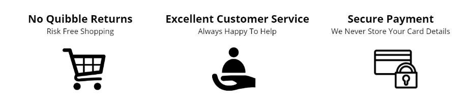 Secure Payment, Customer Service and Easy Returns