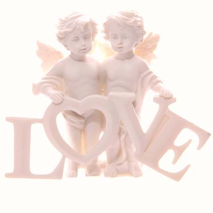 Cherubs in Love Ornament at Angel Wings Art