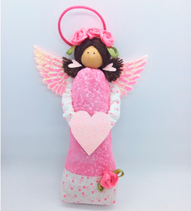 Pink Lavender Angel Figurine Valentine Gift Idea
