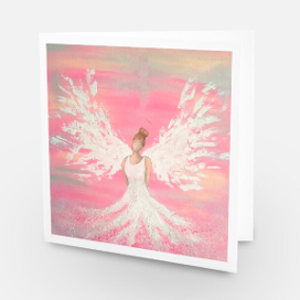 Pink Angel Serenity Greeting Card