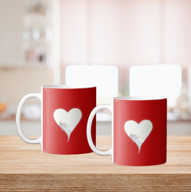 Ready For Love Red Heart Angel Mug