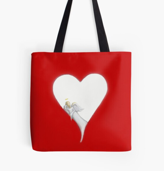 Ready For Love Red Heart Angel Tote Bag
